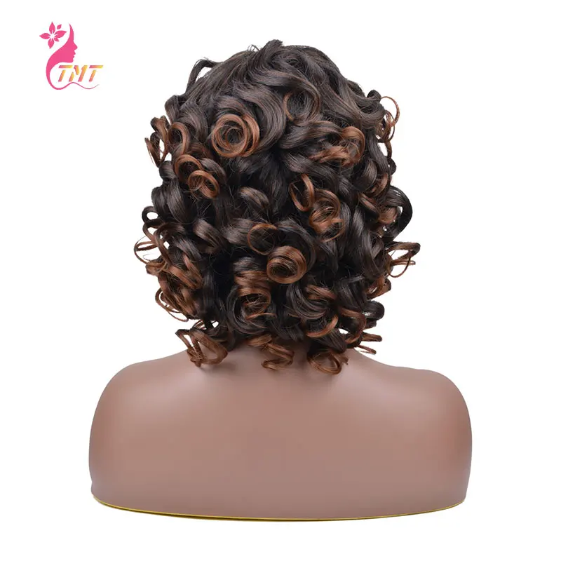 

Synthetic Wigs Short Kinky Curly Wig With Bangs For Women Natural Looking Wavy Black Wig Realistic Replacement Wigs
