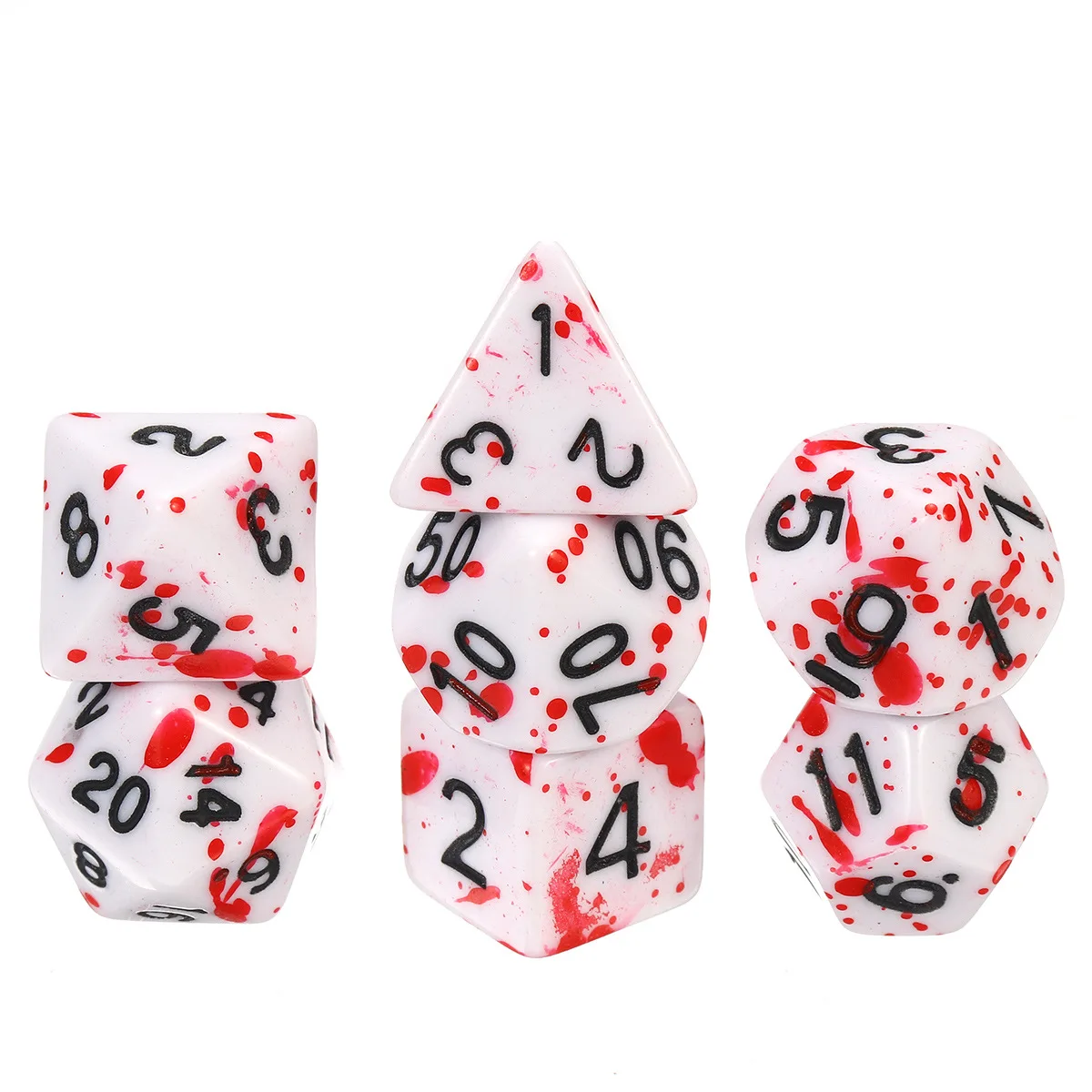 

7Pcs/lot Blood Dices Blood Splatter Dices Role Playing Game Dices Party Supplies for Gaming Board Game Funny Dice Gift