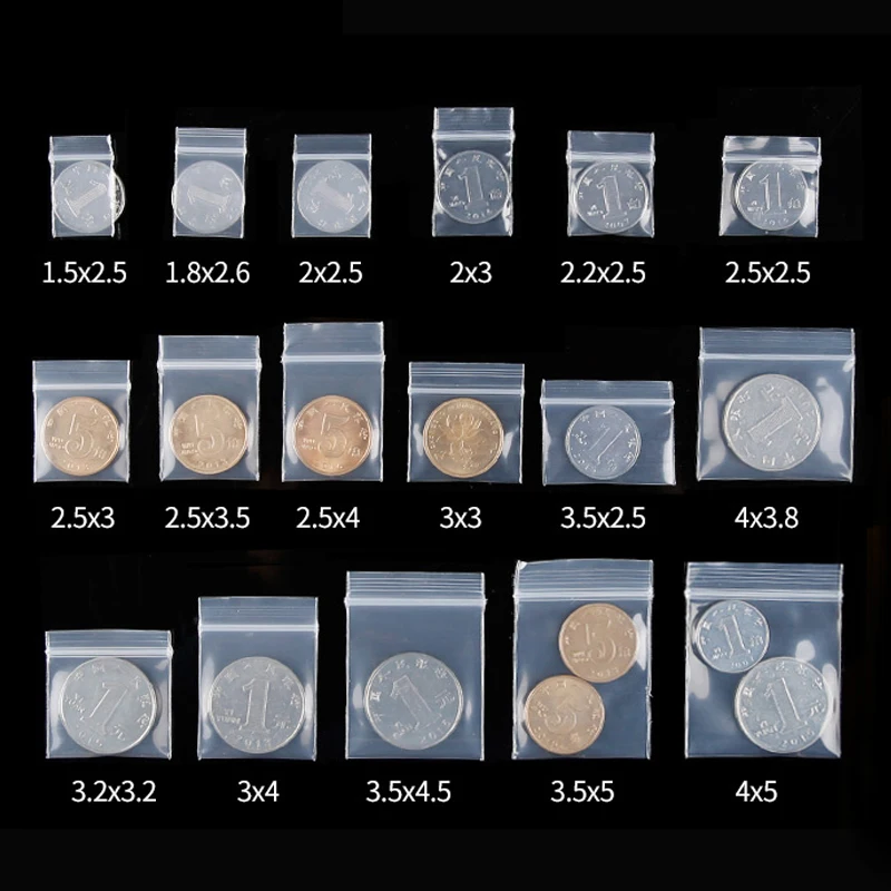 

Clear Plastic Mini Cute Ziplock Jewelry Bags Small More Thicker Crystal Packing Pouches Reusable Powder Zipper Lock Sack 100pcs
