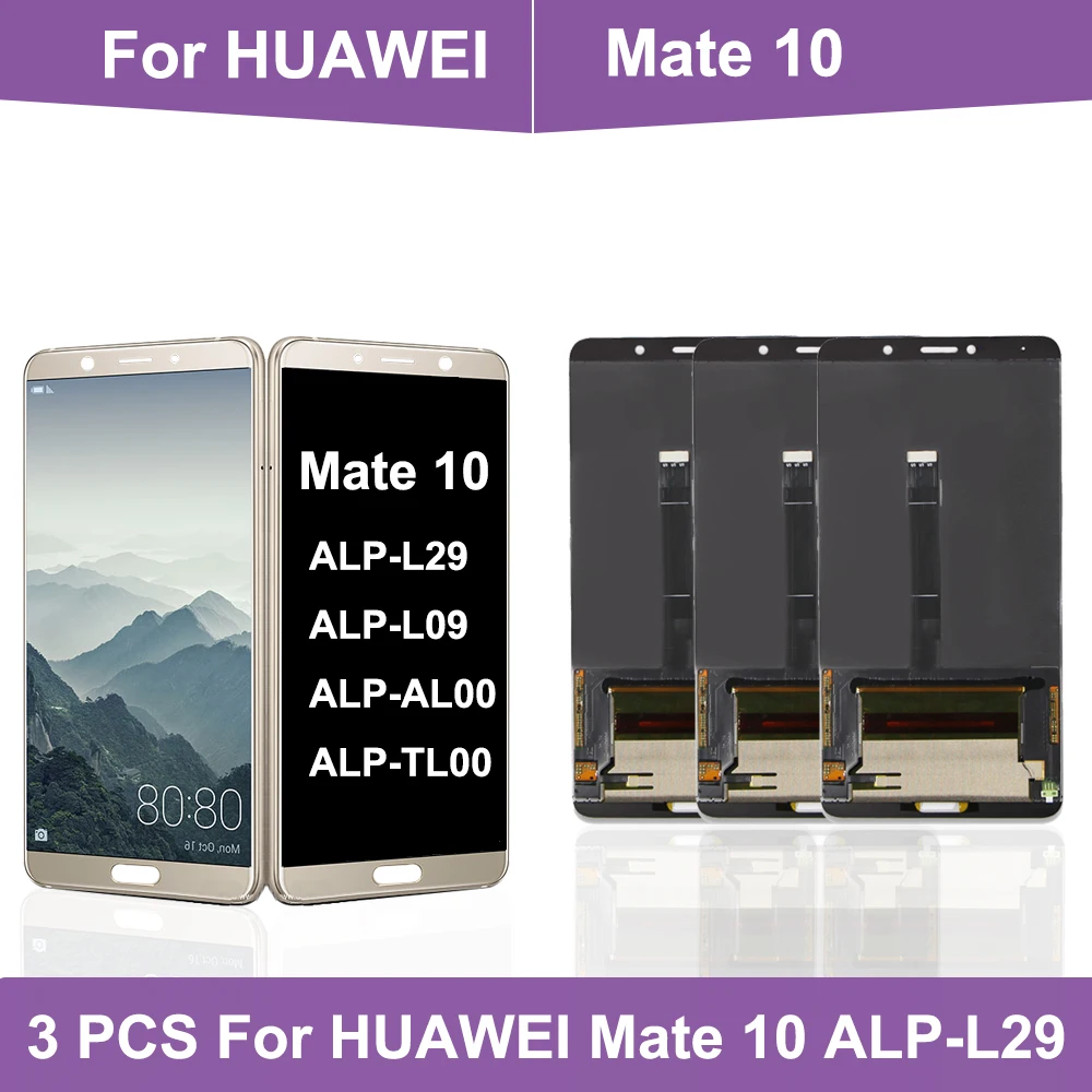 

Оптовая продажа 3 шт. тест 5,9 ''Замена дисплея для Huawei Mate 10 Mate10 ЖК сенсорный экран дигитайзер в сборе ALP L09 ALP L29 ЖК
