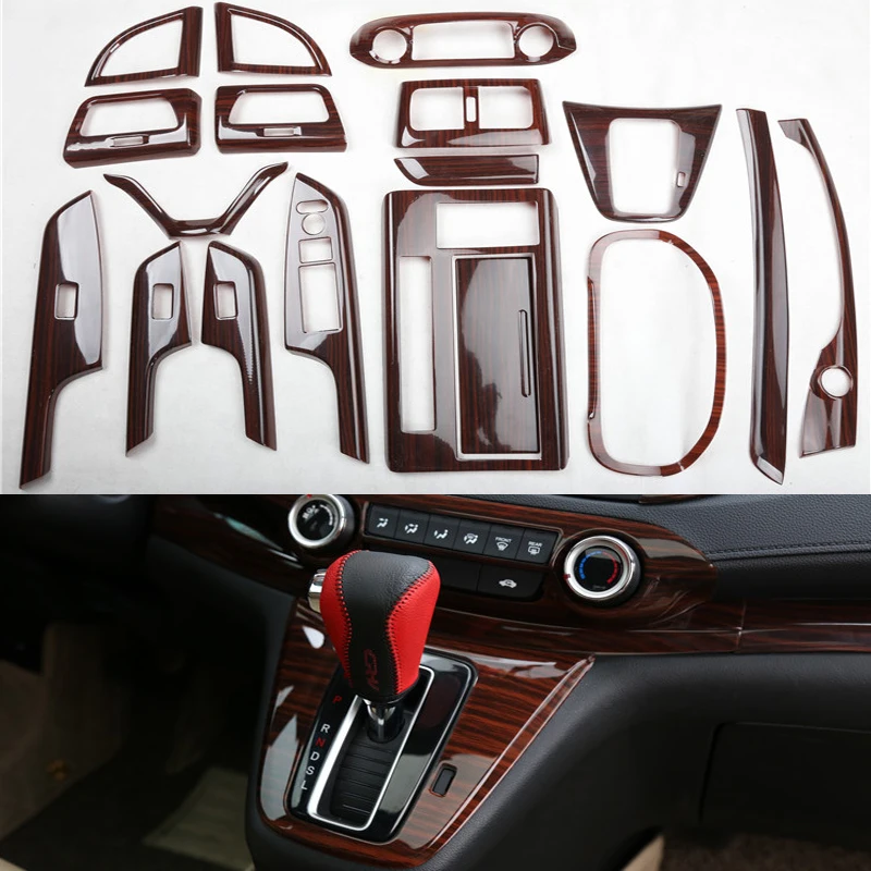 

Lsrtw2017 Wood Abs Car Center Console Interior Accessories Gear Window Dashboard Trim for Honda Crv 2012 2013 2014 Cr-v Auto