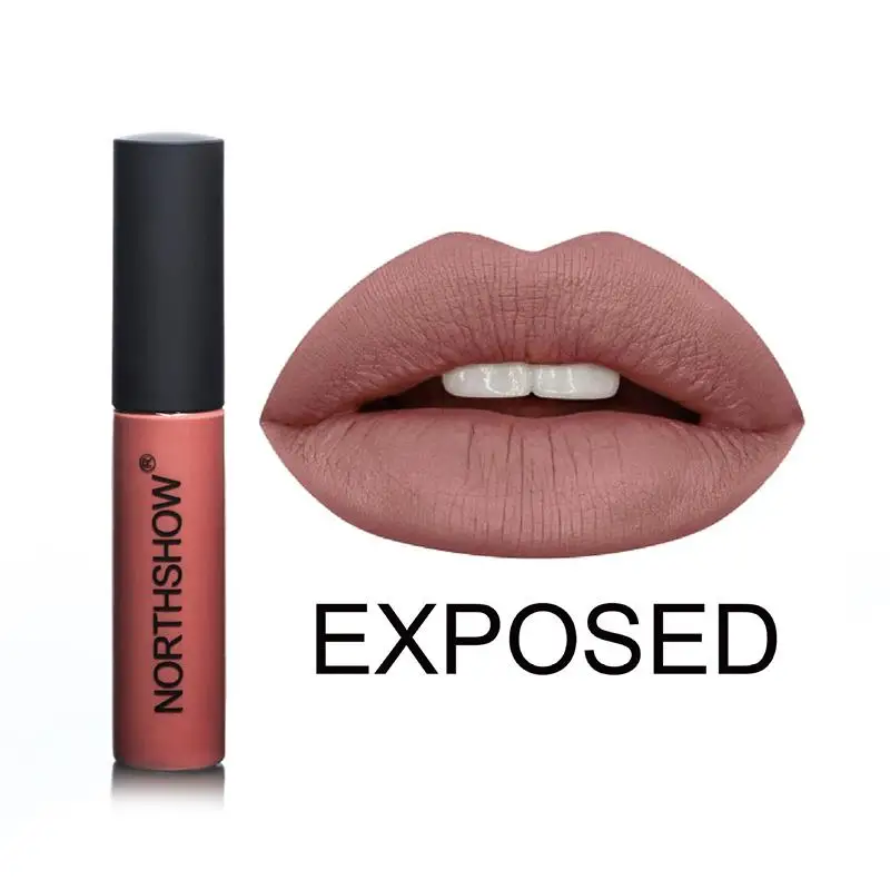 EXPOSED BearPaw, новинка, 12 цветов, женский блеск для губ, косметика, жидкая помада, матовая, бархатная, стойкий, телесный, красный, сверкающий блеск для губ, косметика - Цвет: EXPOSED