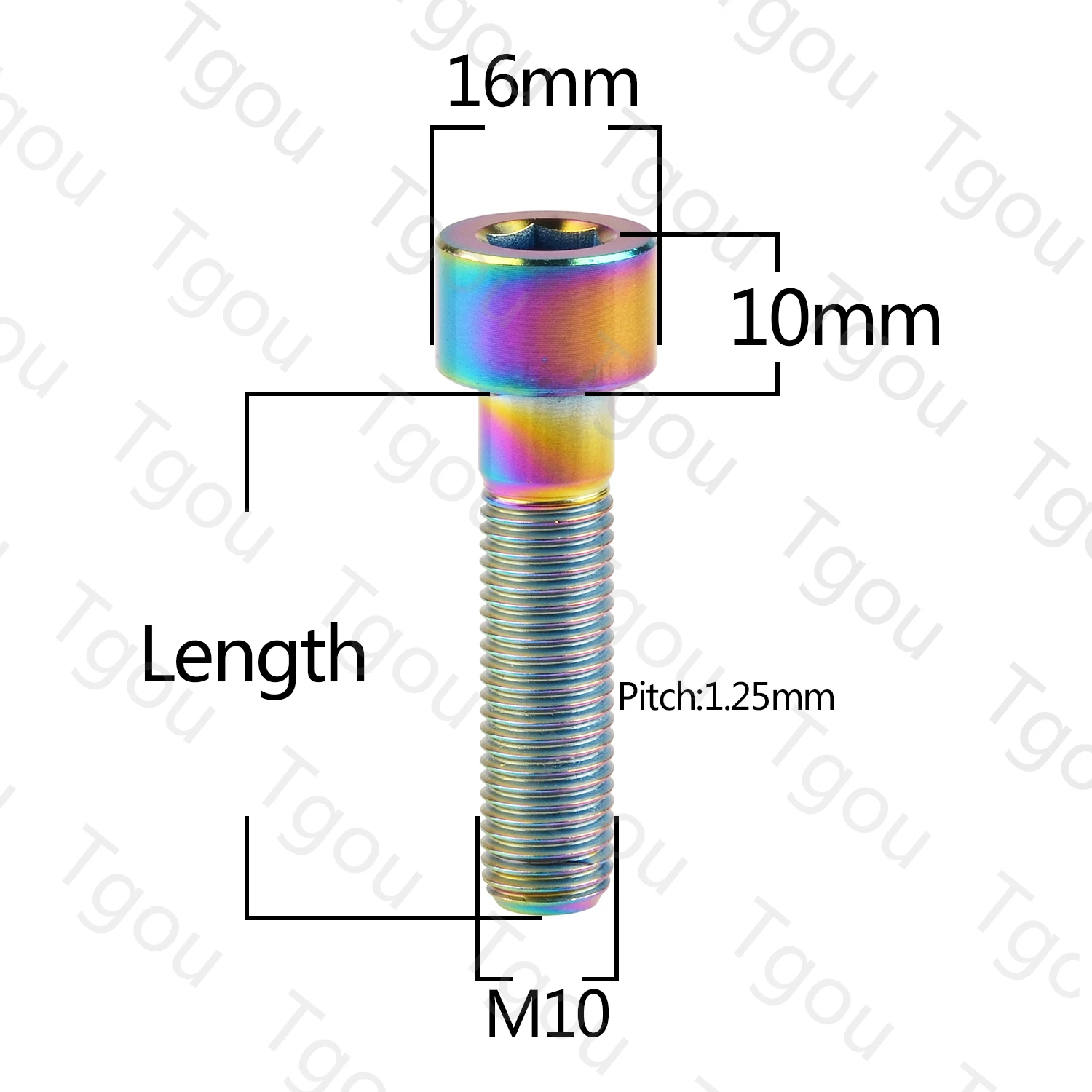 Tgou Titanium Bolt M10x25 30 35 40 55mm Pitch 1.25 Allen Key Head Screws for Motorcycle Car | Обустройство дома