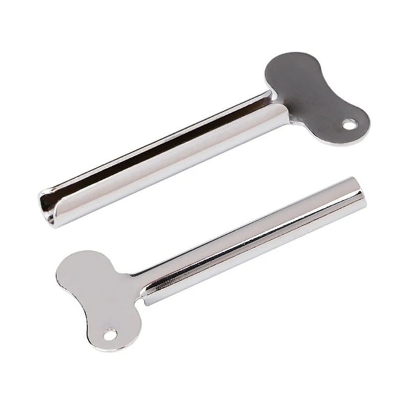 

2pcs Stainless Steel Toothpaste Squeezer Bathroom Accessories Facial Cleanser Toothpaste Tube Rolling Press Squeezer Dispenser