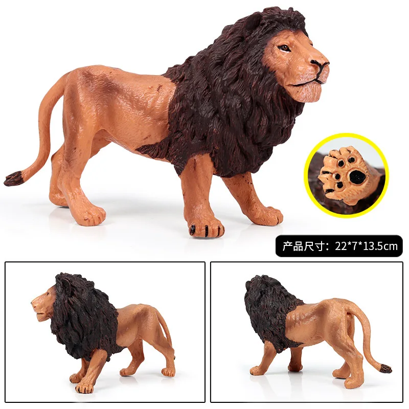 22*7*13.5CM Solid Simulation Wild Animal Model Zoo Lion Large Male African Children's Toy | Игрушки и хобби