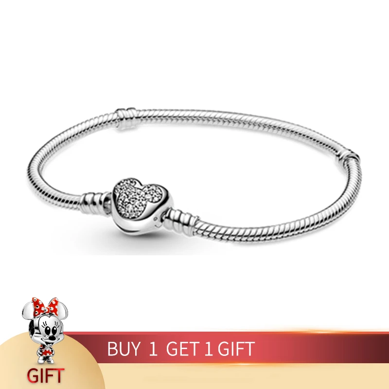 

Hot Sale Shining Real Sterling Silver Basic Bracelet Fit 925 Original Design Bead Charm Bangle DIY Jewelry Making For Women Gift