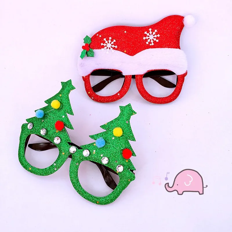 Рождественские украшения очки Санта Снеговик рога реквизит Рождественский
