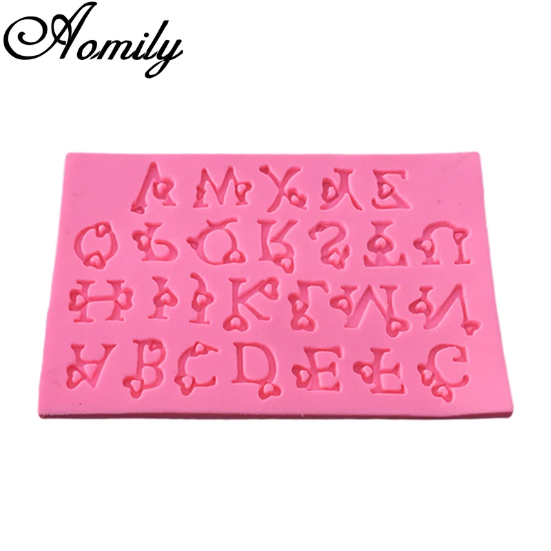Силиконовые формы для украшения тортов Aomily буквы алфавита помадки желе сахара