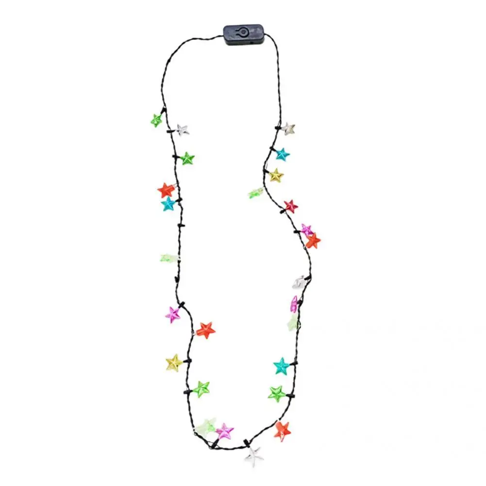 

Colorful Creative Christmas Star Light Necklace Decor Plastic Christmas Light Necklace Vivid for Home
