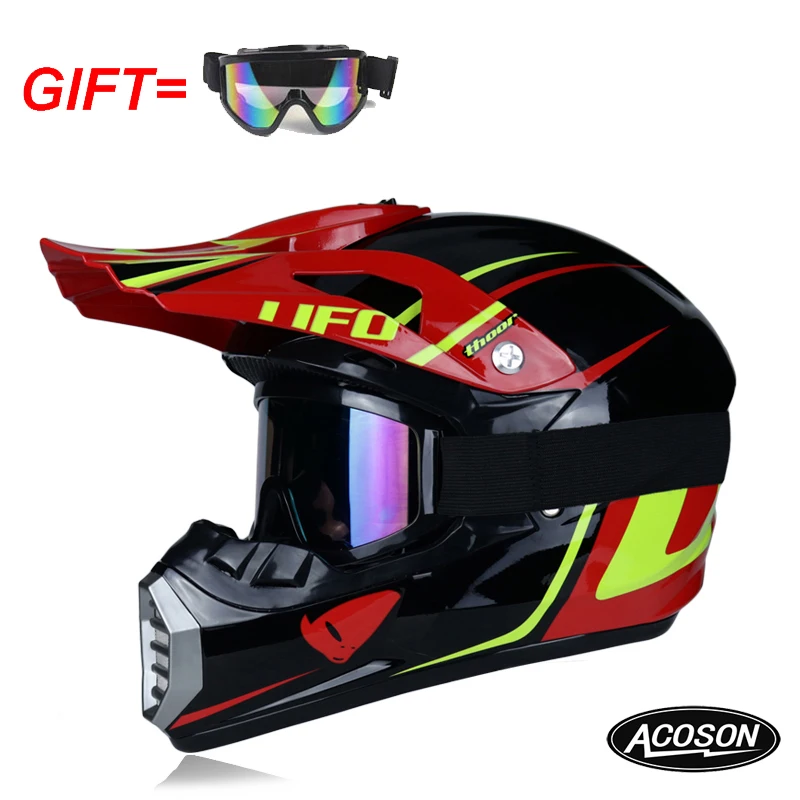 Motorcycle cross helmet for motorcycle helmet down MTB DH off road motorcycle cross racing helmet point with goggles - Цвет: 5