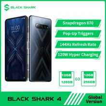 Black Shark 4 Global Version 5G Gaming Phone NFC Snapdragon 870 Pop-Up Triggers 144Hz Refresh Rate 67W Fast Change Cellphone