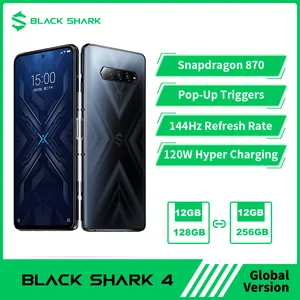 black shark 4 global version 5g gaming phone nfc snapdragon 870 pop up triggers 144hz refresh rate 67w fast change cellphone free global shipping