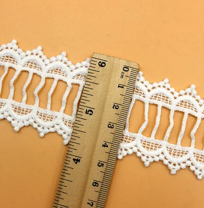 5 ярдов белого и черного цвета хлопковая вышитая кружевная лента с вышивкой для