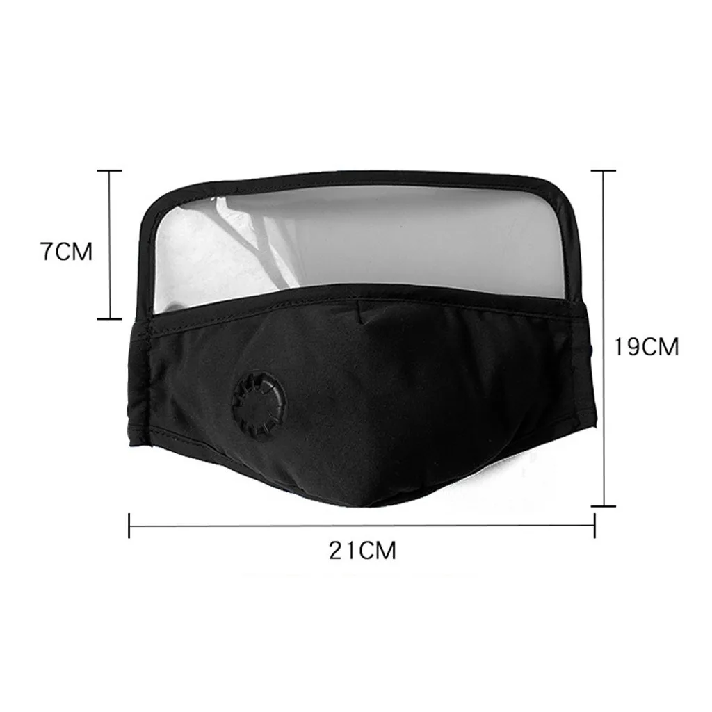 

6 PCS +12 Filters Adult Unisex exhaust Mask mascarillas Outdoor Dust Protective Breathable Valve Face Mask With Eyes Shield