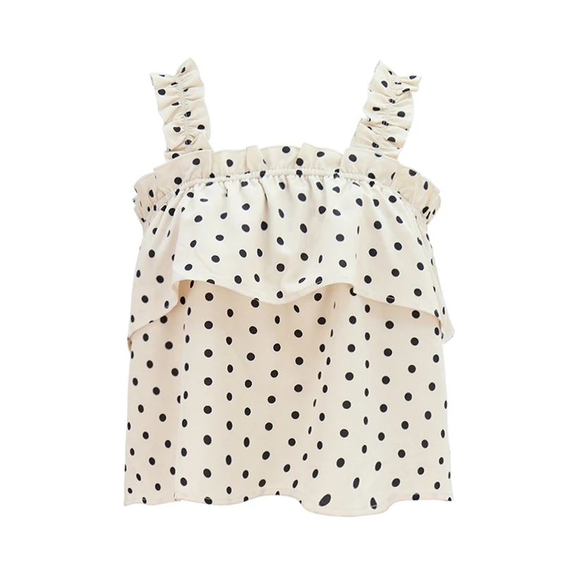 

Summer Shirt Polka Dot Shirt Collar Shirt Casual Shirt Apricot