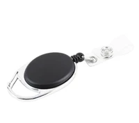 black retractable pull key ring chain reel id lanyard name tag card badge holder reel recoil belt key ring clip gift wholesale