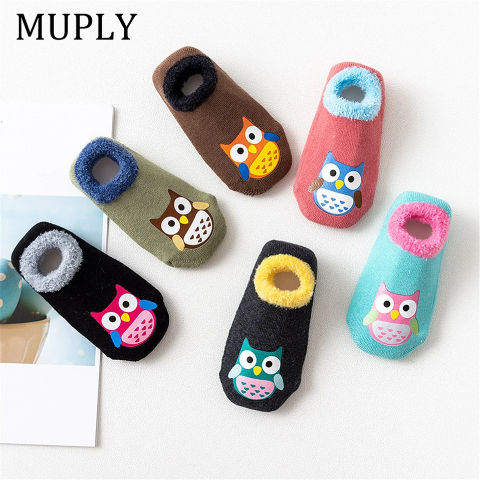 Хлопковые носки для маленьких мальчиков и девочек Резиновые Нескользящие