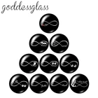 ZB1213 Новый символ знака бесконечности любви черный 10 шт. 12 мм18 мм20 мм25 мм Круглый Фото стеклянный кабошон демонстрационная фурнитура с плоским основанием