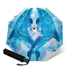 Креативный полностью автоматический зонт от солнца для девушек прочный яркий красочный зонт тройного сложения ветрозащитные зонтики от солнца для женщин