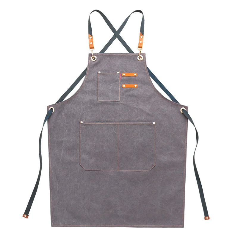 

Fashion women kitchen barbecue cooking apron unisex restaurant denim aprons Bartender avental Work uniform Cortex Sleeveless bib