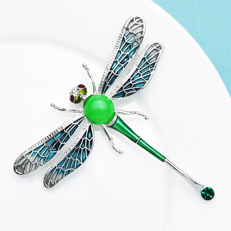 

Wuli&baby Big Enamel Dragonfly Brooches Women Unisex 8-color Rhinestone Insect Weddings Party Brooch Pins Gifts