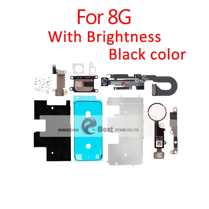 8G Black with bright ЖК-дисплей экран для iPhone 8G 8 PLUS металлические маленькие детали Защитная крышка ушной динамик фронтальная камера кнопка Home Flex - Цвет: 8G Black with bright