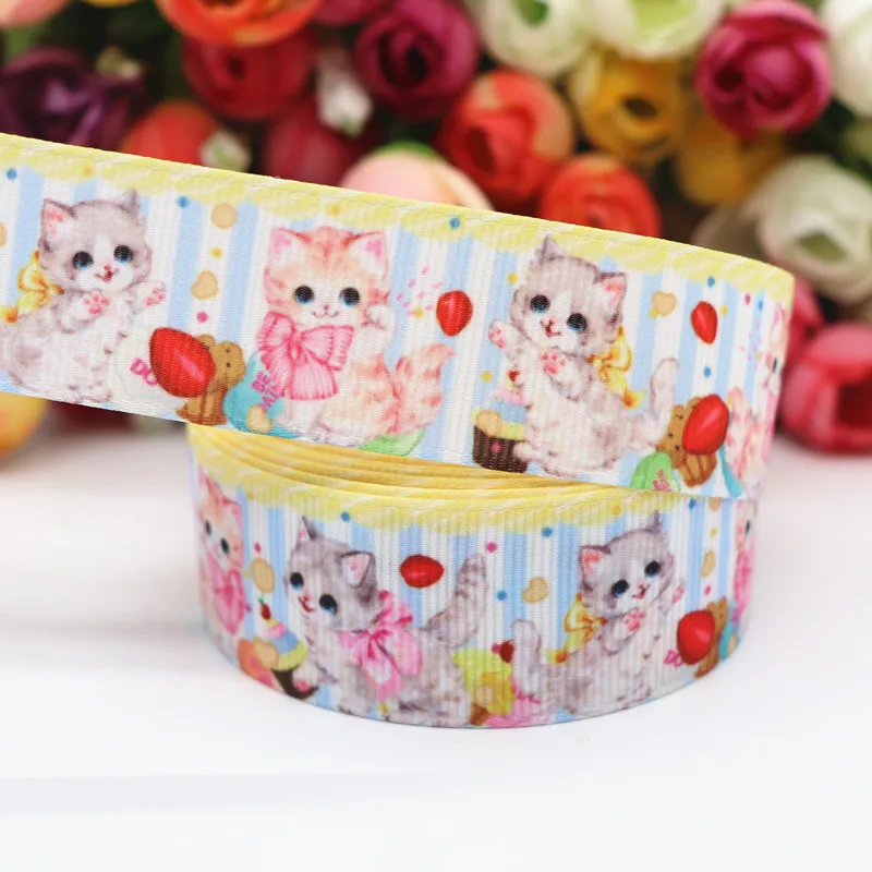 10 ярдов 1 дюйм 25 мм корсажные ленты с принтом фруктов/животных для бантов волос