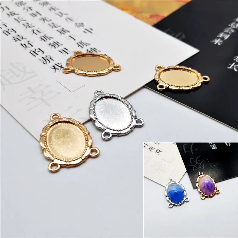 10 шт./лот металлических основных настроек в форме овала размером 13х18 мм с 3 петлями подходят для изготовления украшений на ожерелье своими руками.