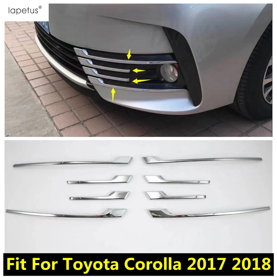 

Accessories For Toyota Corolla 2017 2018 ABS Chrome Front Fog Light Lamp Eyelid Eyebrow Grille Grill Cover Kit Trim Exterior