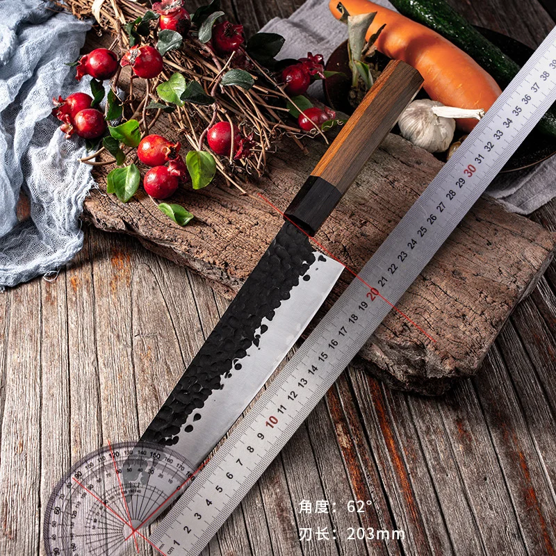 

BOUSSAC Forged Steel Chef's Knife Japanese Cuisine Octagonal Handle Seiko Kitchen Knife Handmade Knife Sharp