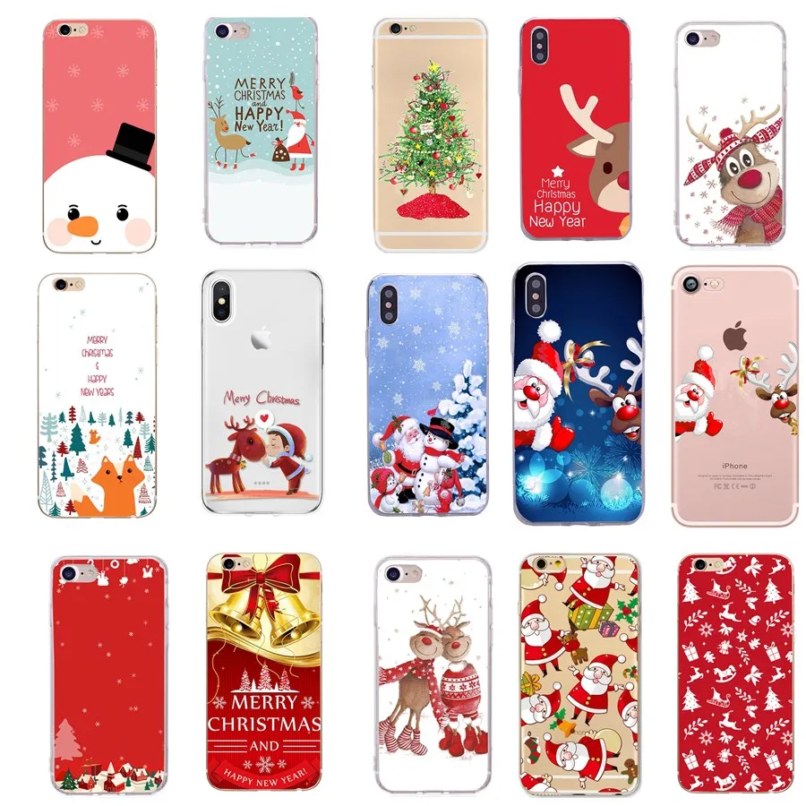 Чехлы для телефонов Iphone 5 5S SE 6 S 7 8 Plus X силиконовый чехол с надписью &quotMerry Christmas&quot 11