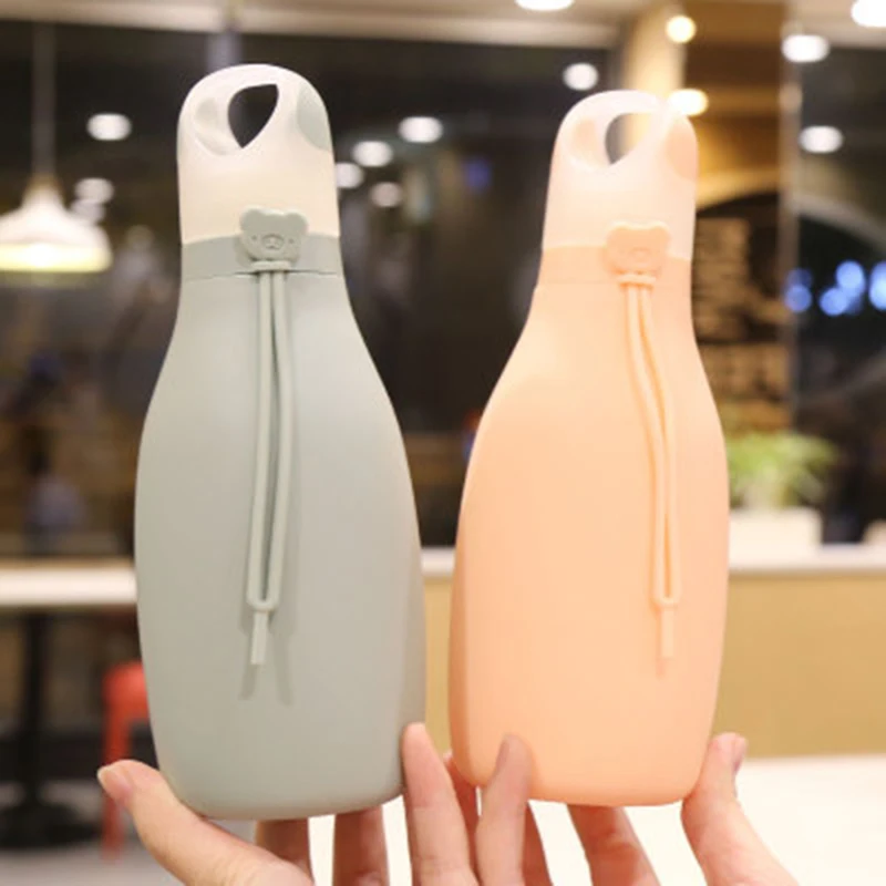 

Food Grade Silicone Hot Water Injection Female Water Cup Cute 500ML Portable Flush Water Injection Student Portable Grain Warmer