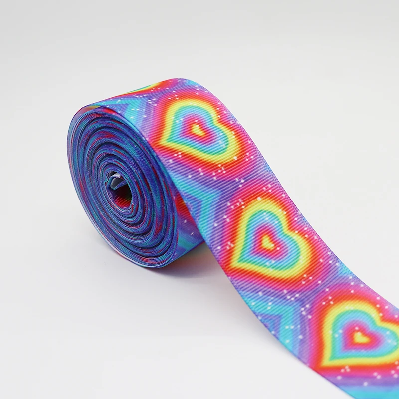 10 ярдов 1 5 'ར мм с принтом радуги для печатных Grosgrain ленты волос луки DIY ручной