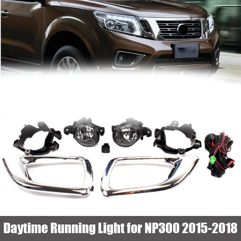 

Front Lights Fog Lamps Light Fog Lamp Covers for Nissan Navara Np300 2015-2018 Pickup Auto Accessories