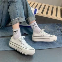 spring new high top canvas women shoes 2019 classic students outdoor high quality increase the platform ladies casual sneakers