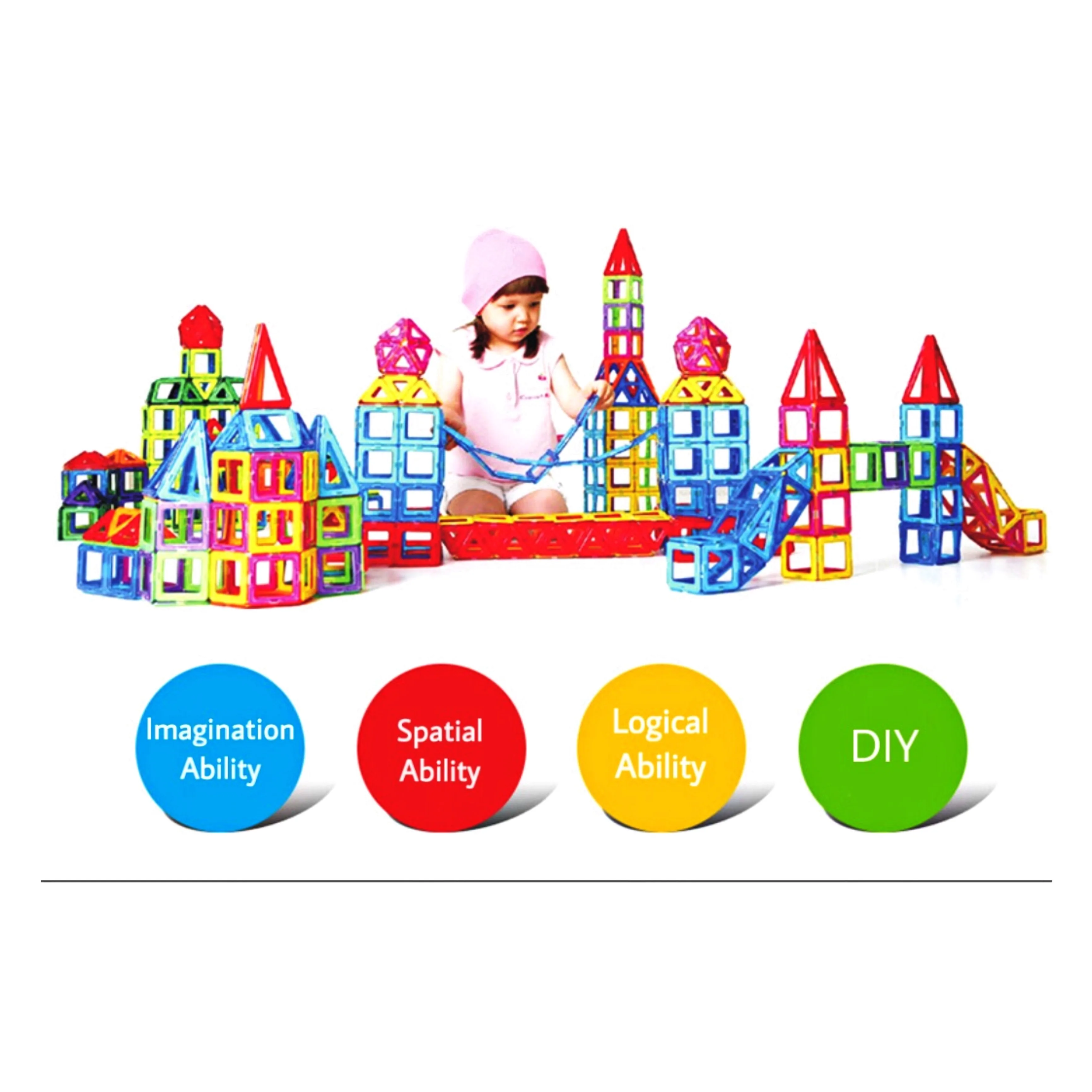 

58-122PCS Big Size Magnetic Designer Building Blocks Toys DIY magnet Constuction Square Building Blocks Christmas Birthday Gift
