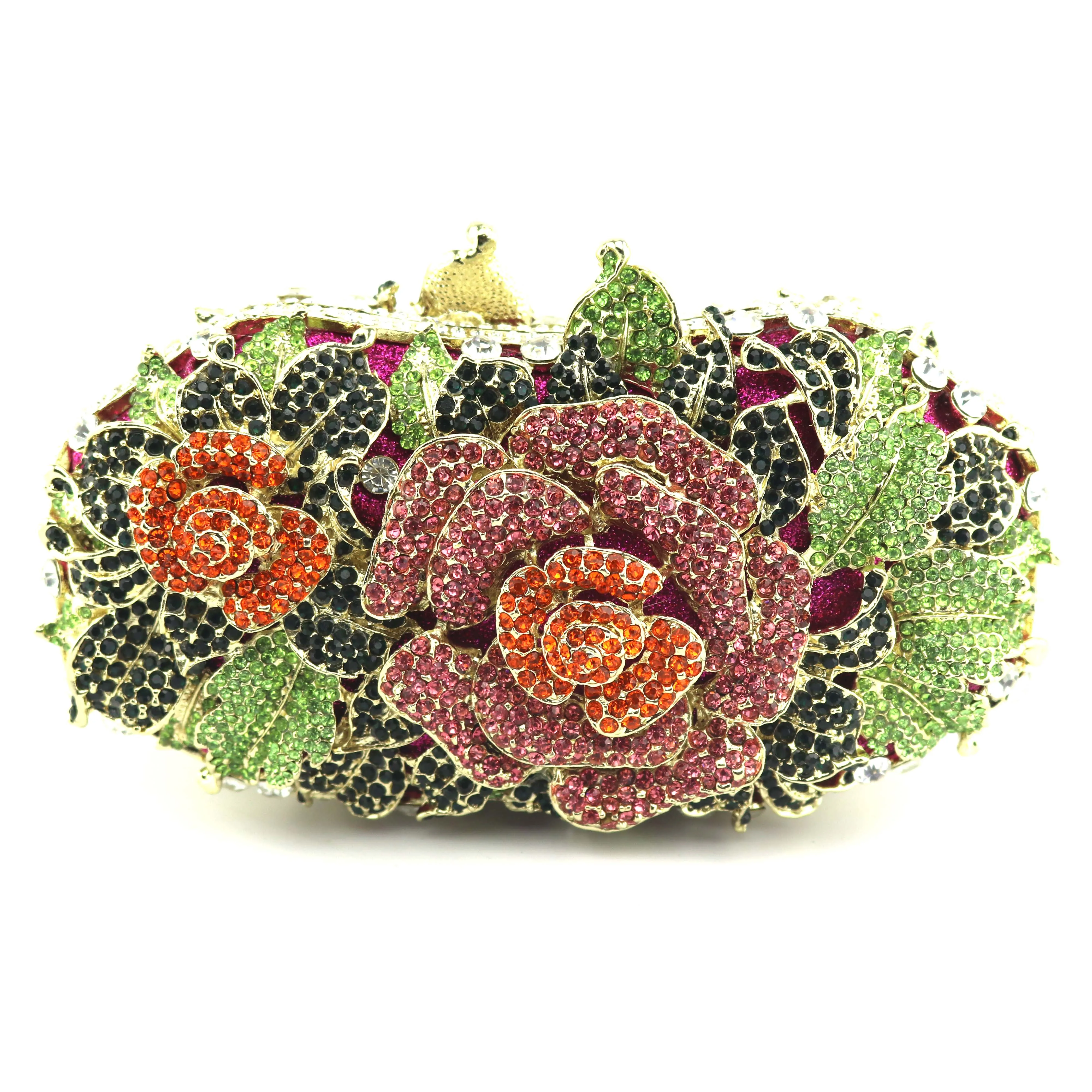 

Hollow Out green Women Crystal Clutch Minaudiere Evening Bags Bridal Diamond Handbags Wedding Dinner Purses