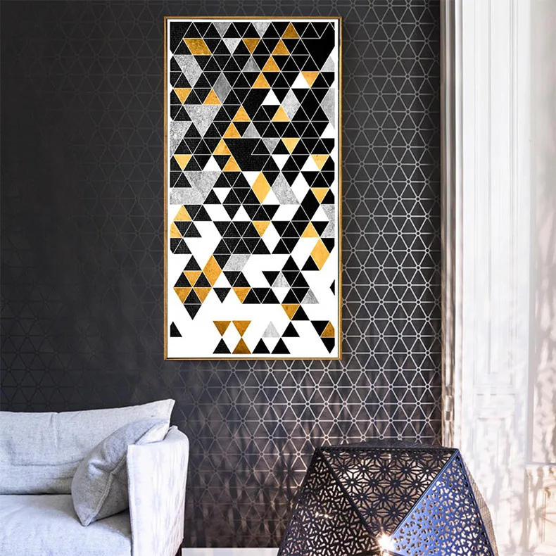 

large regular size Modern Abstract Geometric Painting Calligraphy Canvas Print Poster Wall Picture for Living Room Home Decor