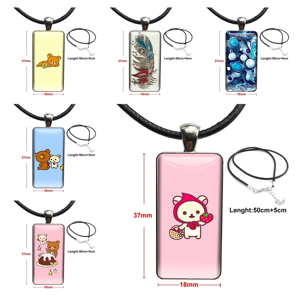 Милый Мишка рилаккума из второй серии, стеклянный чокер с кабошоном, подвеска, цвет металлик, ювелирные изделия, Destockage для влюбленных, девушек