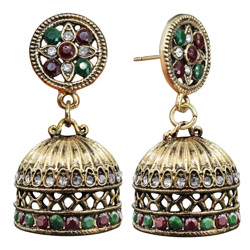 Этнические Бали Jhumka Jhumki кристаллы из парчи мексиканские цыганские висячие
