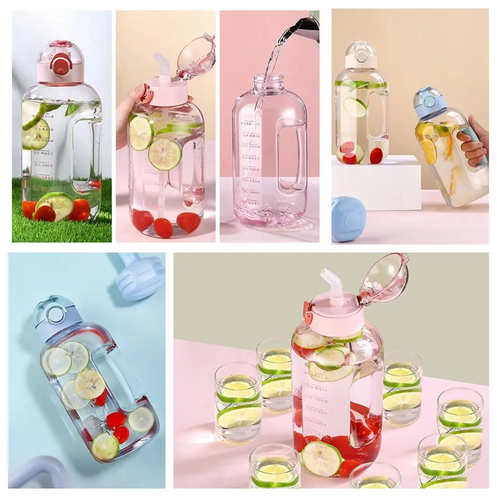 

Модная женская вместительная бутылка для воды объемом 2 л, принадлежности для улицы, спортивная чашка для воды, питьевые инструменты