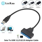 Адаптер LccKaa Sata-USB 3,0, USB 3,0, Type C, USB 2,5, SATA 3, кабель до 6 Гбитс, поддержка 2,5-дюймового внешнего SSD HDD, жесткого диска