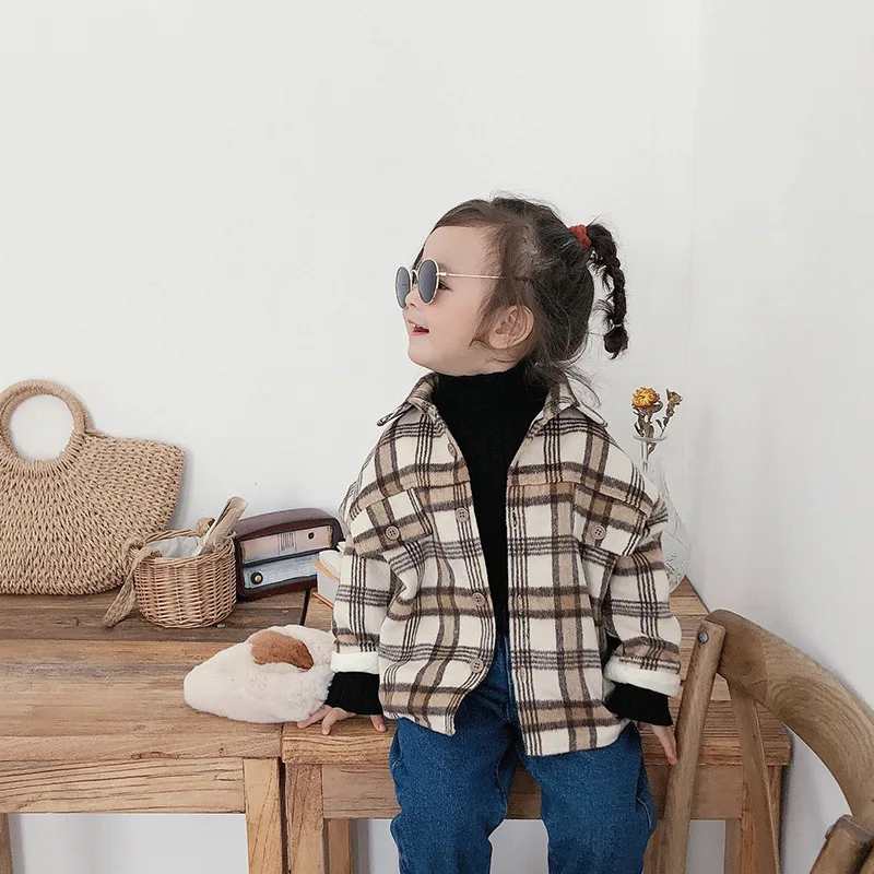 Детская Повседневная бархатная блузка с длинным рукавом теплая утолщенная