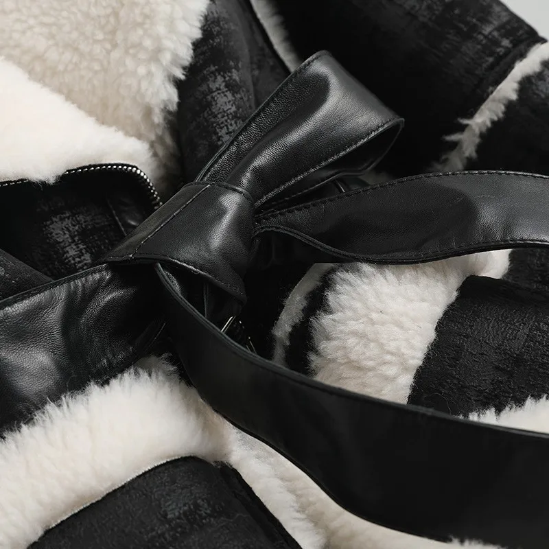 Женское зимнее меховое пальто из смеси натуральной шерсти теплая верхняя одежда