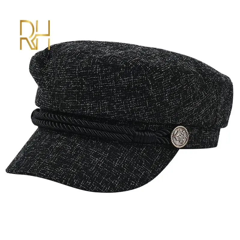 Кепка газетчика для женщин хлопково Льняная восьмиугольная шапка берет в