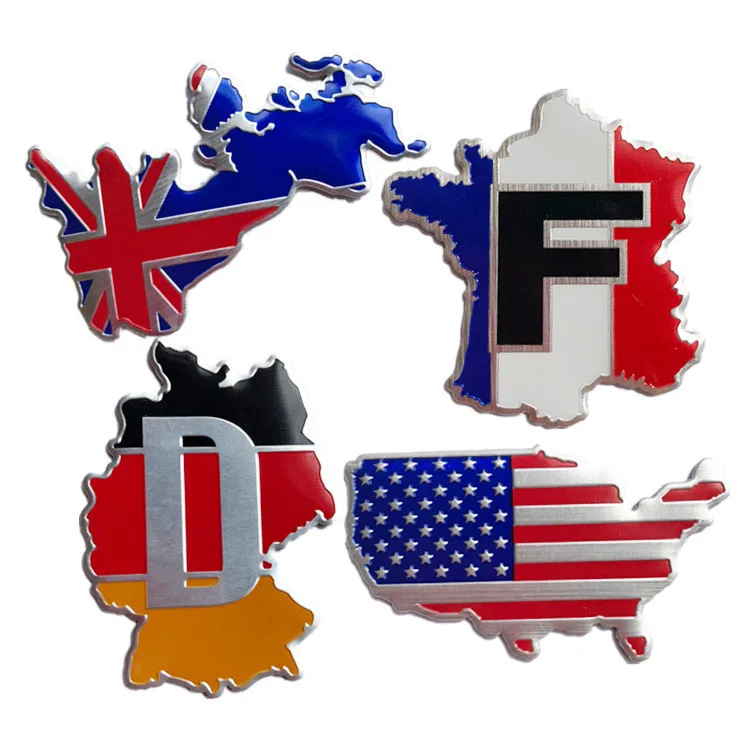 

1 Pcs 3D National flag sticker Germany Britain UK USA France flag modification Flag Emblem Car Stickers For Auto body Trunks