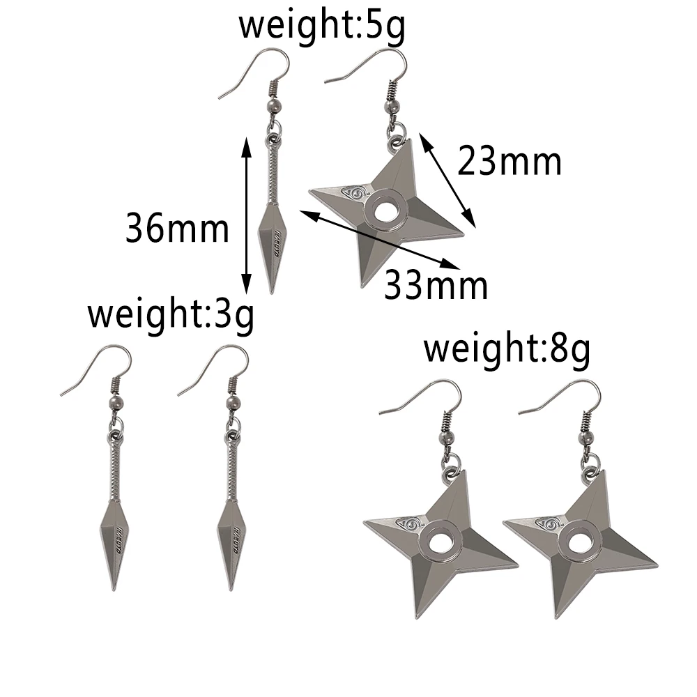 Популярные серьги в стиле аниме ниндзя панк-стиле косплей орочимару Конохи кунай