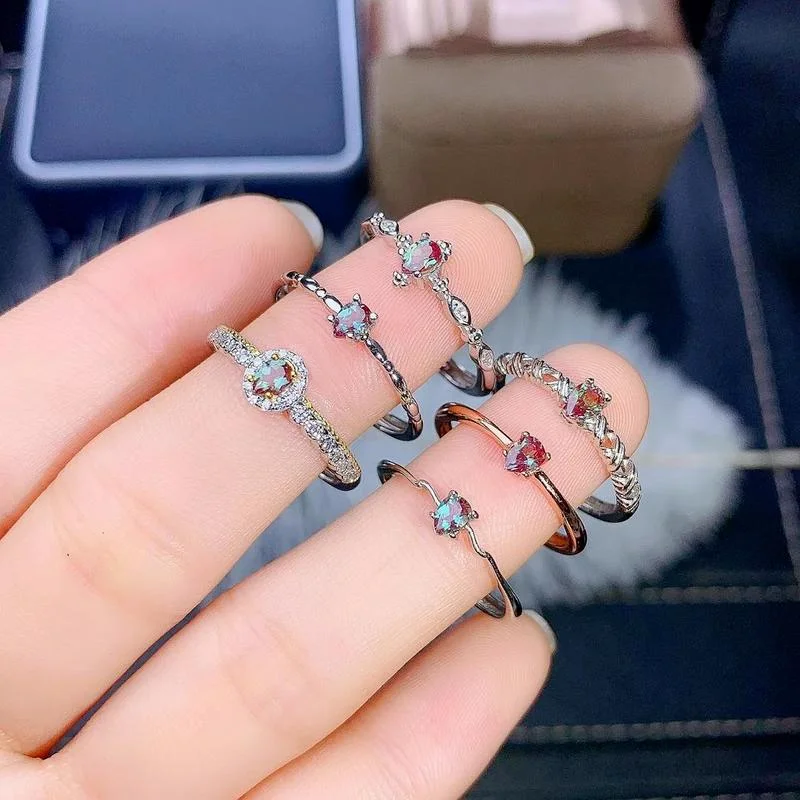 Винтажное Александритовое обручальное кольцо Solid14K из розового золота свадебное