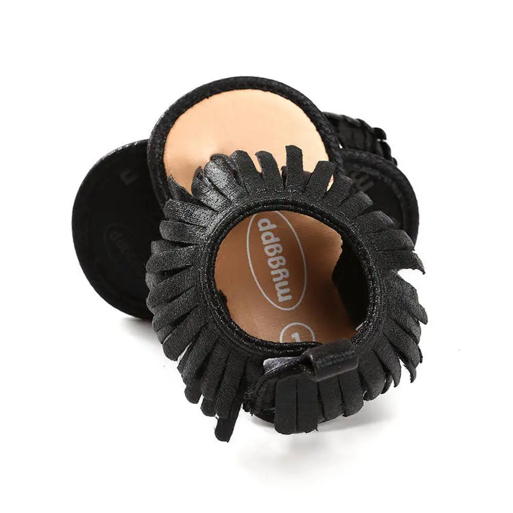 Детские сандали для девочек ясельного возраста с блестящей бахромой