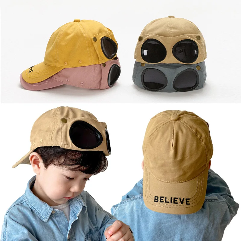 Модная бейсболка для мальчиков летняя детская солнцезащитная кепка с вышитым алфавитом и бутиком с солнцезащитными очками для детей Творчество.